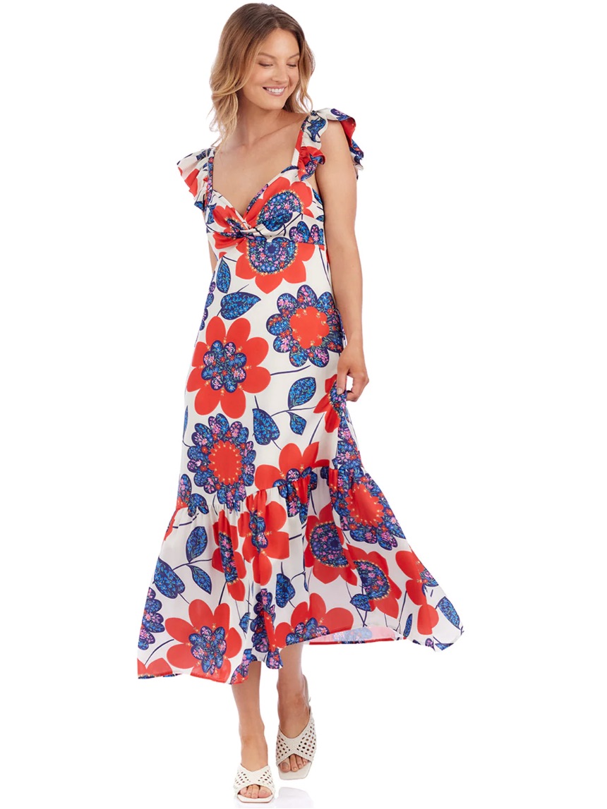 Crosby By Mollie Burch Zofia Nantucket Floral Maxi Dress, Size Large